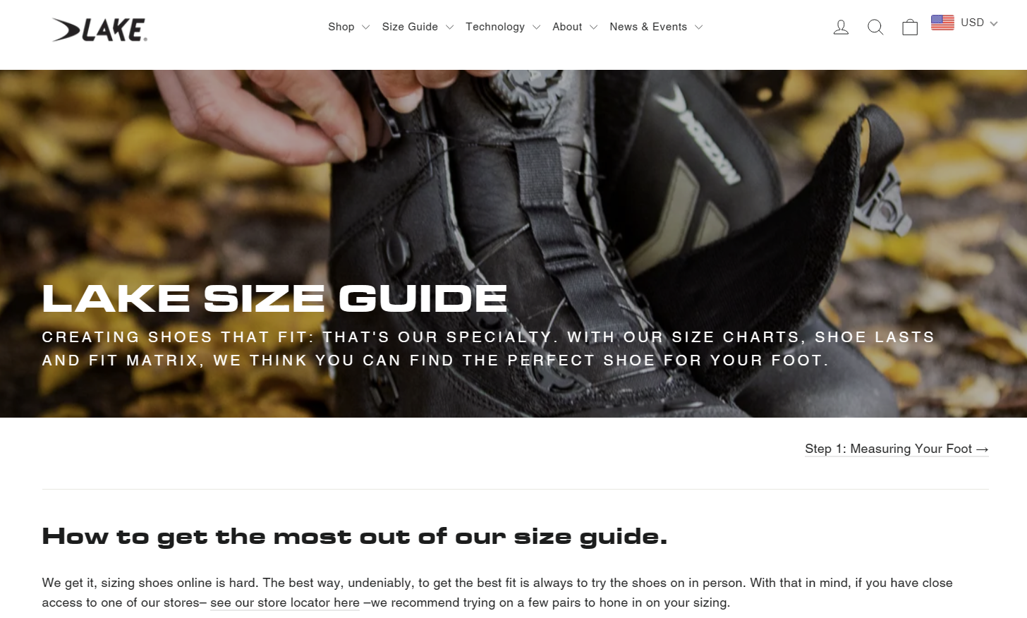 Lake cycling shoes size guide